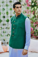 Picture of Shuja Waistcoat Bottle Green