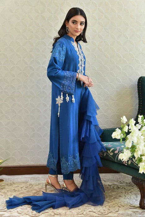 Seychelles Blue Raw Silk